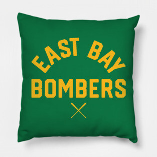 Oakland 'East Bay Bombers' Baseball Fan T-Shirt: Sport Your East Bay Pride with a Bold Baseball Twist! Pillow