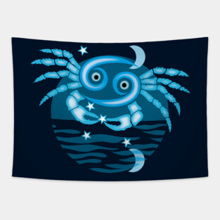 Zodiac Star Sign - Cancer Symbol Tapestry