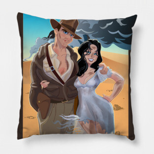 Indiana Jones and Marion Ark Searching Pillow