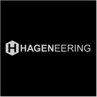Hageneering Logo Shirt - Light Gray Text Posters and Art
