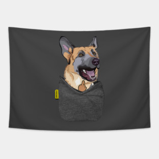 German Shepherd FU Pocket Tapestry
