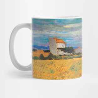Van Gogh Wheat Field with Farmhouse Mug