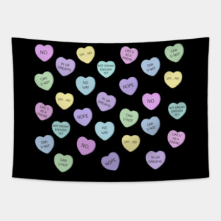Mean Valentines Day Candy pattern Tapestry