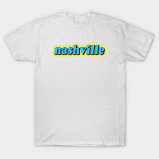 Nashville Tennessee 80s Neon Pink Blue Yellow T-Shirt