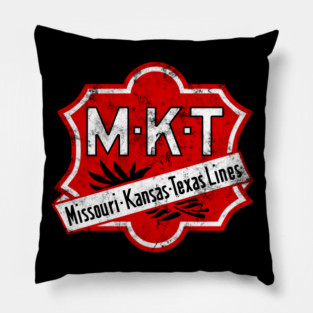 MKT- Missouri–Kansas–Texas "the Katy" Railroad - Distressed Version Pillow