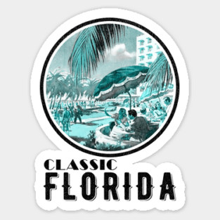 Classic Vintage Florida At hotel and Beach side Sticker