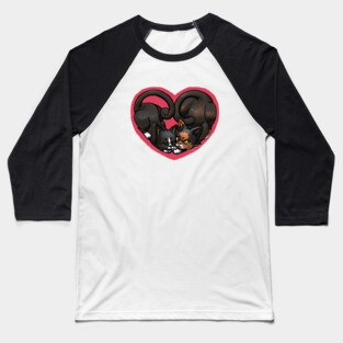 Tetra and Butters Heart Baseball T-Shirt