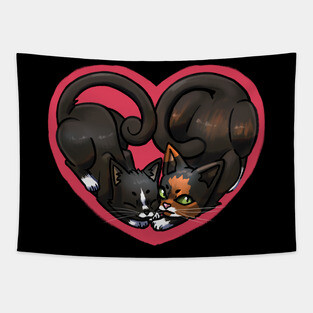 Tetra and Butters Heart Tapestry