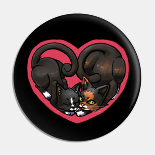 Tetra and Butters Heart Pin