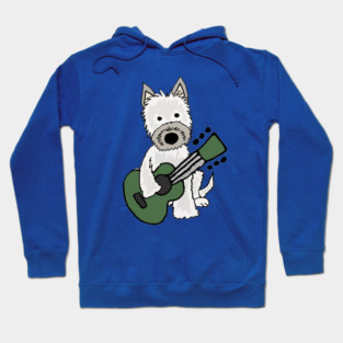 Funny Cairn Terrier Playing Guitar Art Hoodie