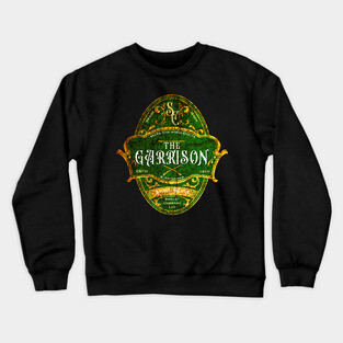 The Garrison Pub Emblem Design Green and Gold Crewneck Sweatshirt