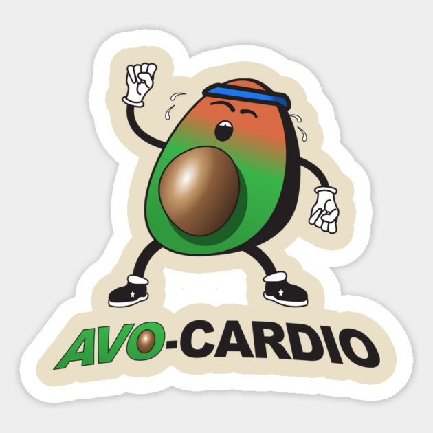Avo-Cardio - Avocado Pun Sticker by Nonstop Shirts