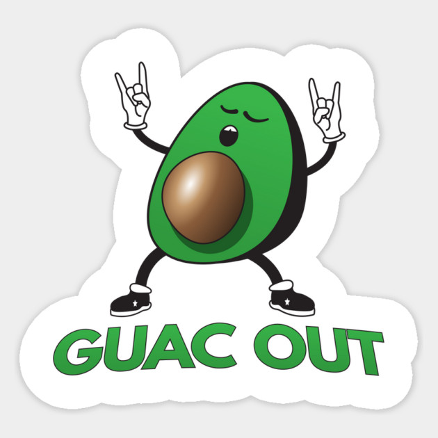 Guac Out - Avocado Pun Sticker by Nonstop Shirts