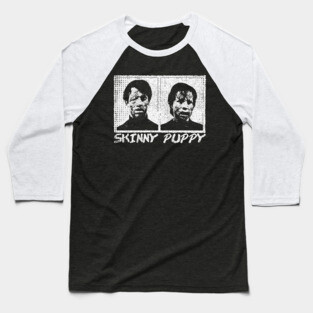 Skinny Puppy / Vintage Look Fan Art Tribute Design Baseball T-Shirt