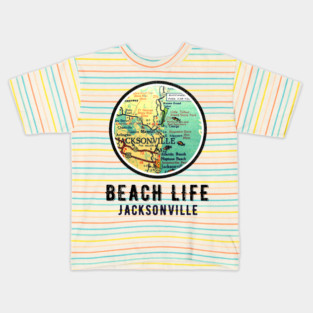 Jacksonville Florida Vintage retro Old Map Kids T-Shirt