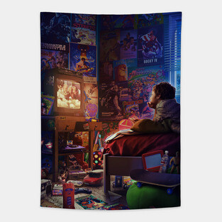 90s Childhood Room - Jurassic Park Tapestry