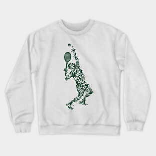 Tennis Player Illustration Crewneck Sweatshirt