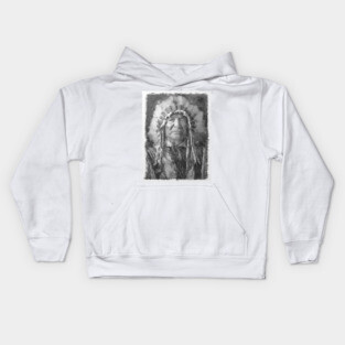 Sitting Bear, Native American Chief Kids Hoodie