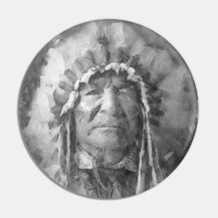 Sitting Bear, Native American Chief Pin