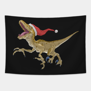 Christmas Velociraptor Tapestry