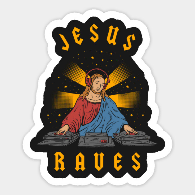 Jesus Raves Magnet by dumbshirts
