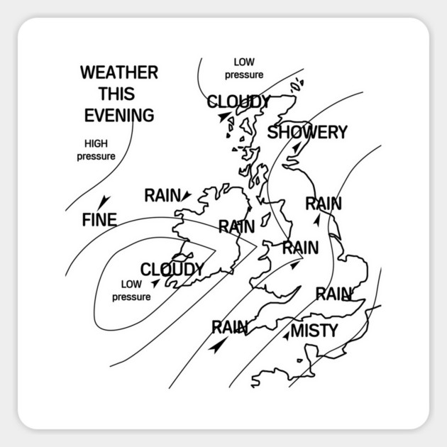 UK Weather Map Magnet by dumbshirts