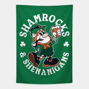 Shamrocks & Shenanigans - Irish Leprechaun - St Paddy's Day Tapestry