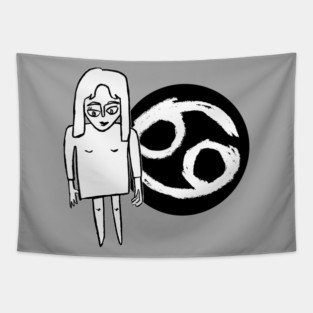 Cancer Zodiac Woman, Cancer Sign Girl Tapestry