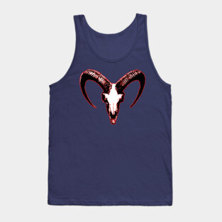 Red Goat Skull Tank Top