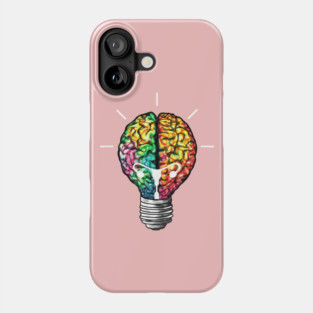 Light bulb brain, female crative idea, female power Phone Case