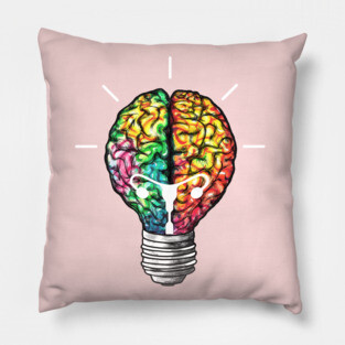 Light bulb brain, female crative idea, female power Pillow