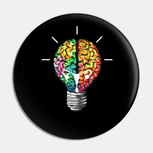 Light bulb brain, female crative idea, female power Pin