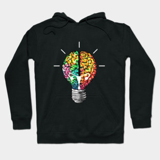 Light bulb brain, female crative idea, female power Hoodie