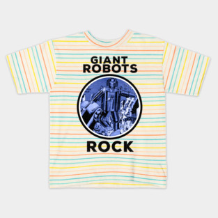 Giant Robots Rock Retro Vintage Comic Book Style Kids T-Shirt