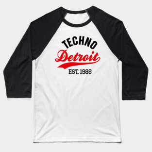 Techno Detroit est.1988 Baseball T-Shirt