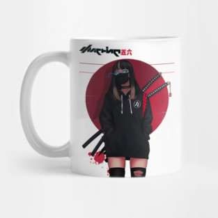 Cool Japanese Girl Samurai Mug
