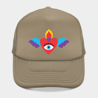 Sacred Heart Evil Eye Mexican Art Hat