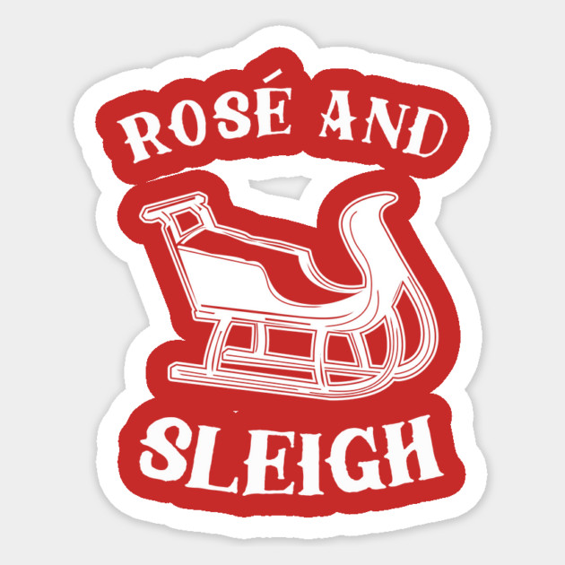Rose And Sleigh Sticker by dumbshirts