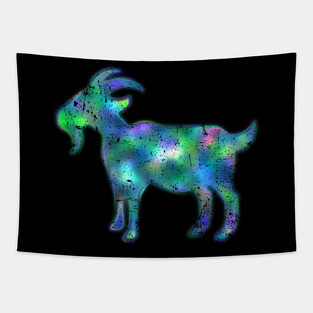 Psychedelic Goat Tapestry