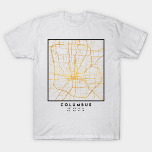COLUMBUS OHIO CITY STREET MAP ART T-Shirt