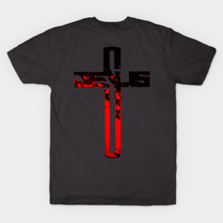 Red and Black Jesus Cross T-Shirt