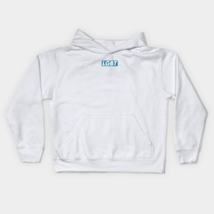 LGBT Blue box logo Kids Hoodie