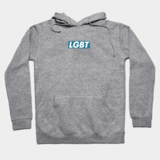 LGBT Blue box logo Hoodie
