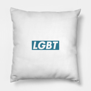 LGBT Blue box logo Pillow