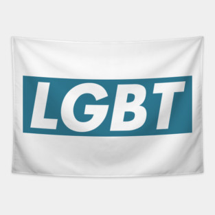 LGBT Blue box logo Tapestry