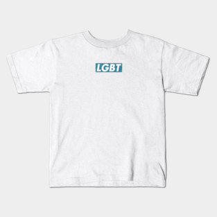 LGBT Blue box logo distressed Kids T-Shirt