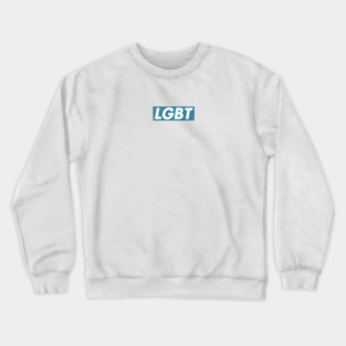 LGBT Blue box logo distressed Crewneck Sweatshirt