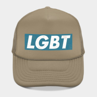 LGBT Blue box logo distressed Hat