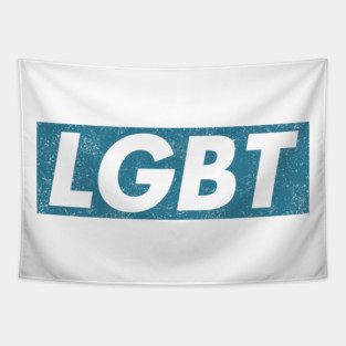 LGBT Blue box logo distressed Tapestry