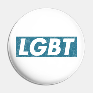 LGBT Blue box logo distressed Pin
